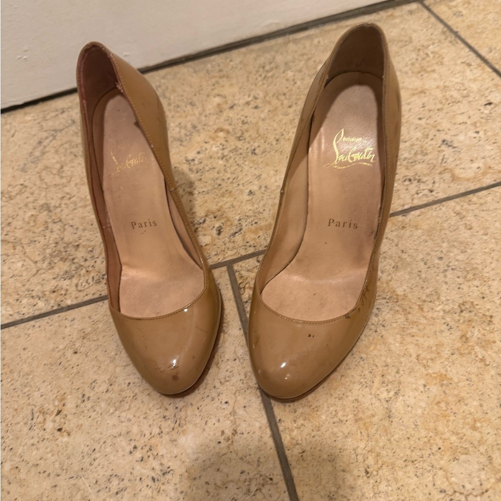 Christian Louboutin Nude Patent Leather Heels